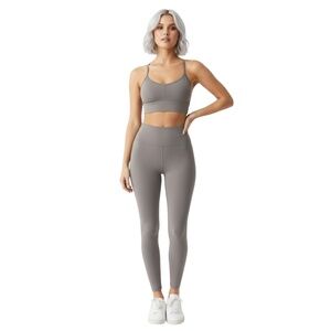 NWT VARLEY Taupe 2 PC Sports Bra and Leggings Yoga SET SIZE XS/S